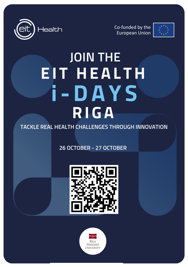 Join the i-Days online hackathon organized by EIT Health and Rīga Stradiņš University on October 26 and 27!